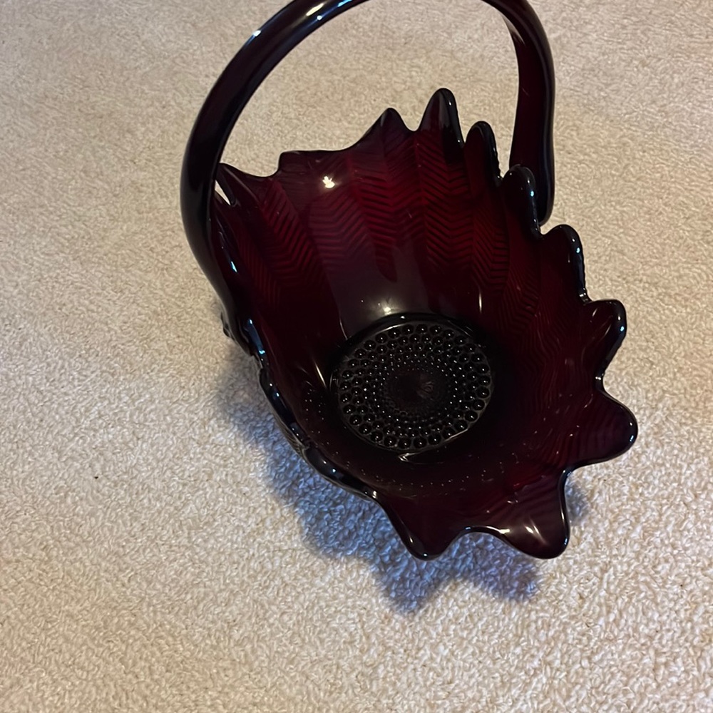 Beautiful glass red basket